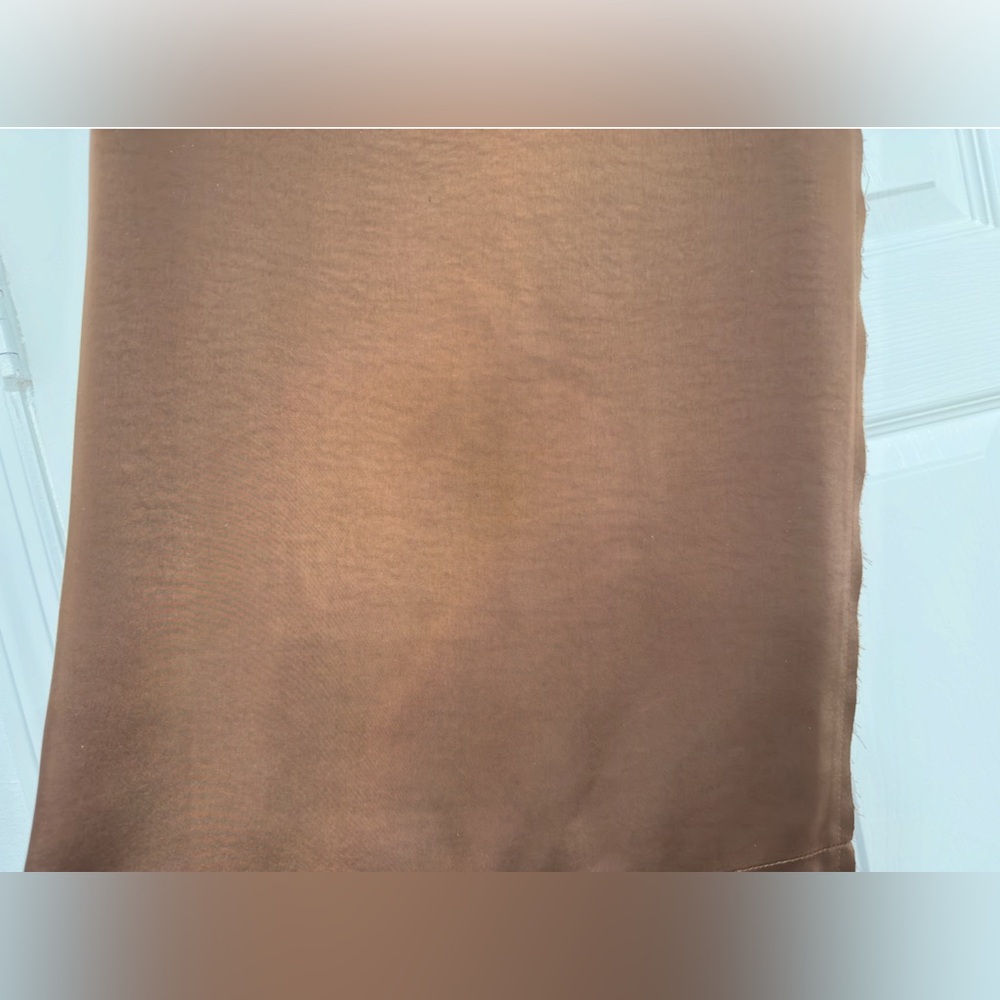 Zara brown midi pencil SATIN EFFECT SKIRT ZW COLLECTION - Picture 9 of 13